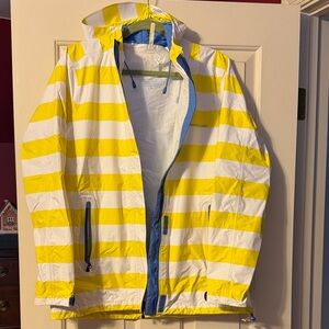 Vineyard Vines Yellow and White Striped Rain Jacket
